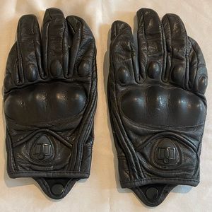 Women’s Icon motorcycle gloves, black leather